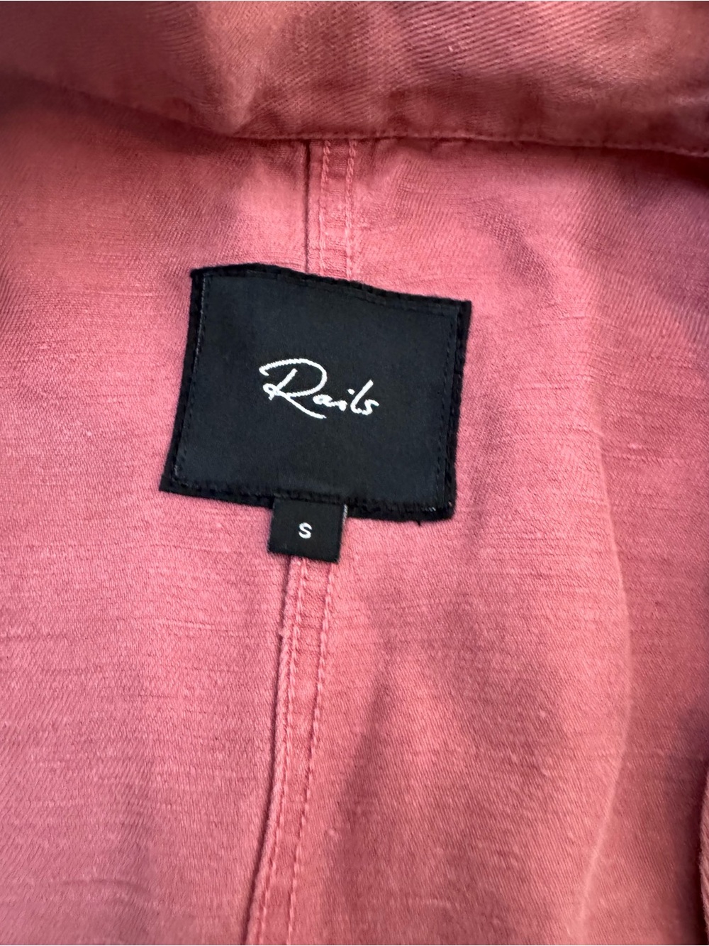 Rails Collins Jacket Women Small Full Zip Snaps Lyocell Linen Brick Color - Picture 9 of 12